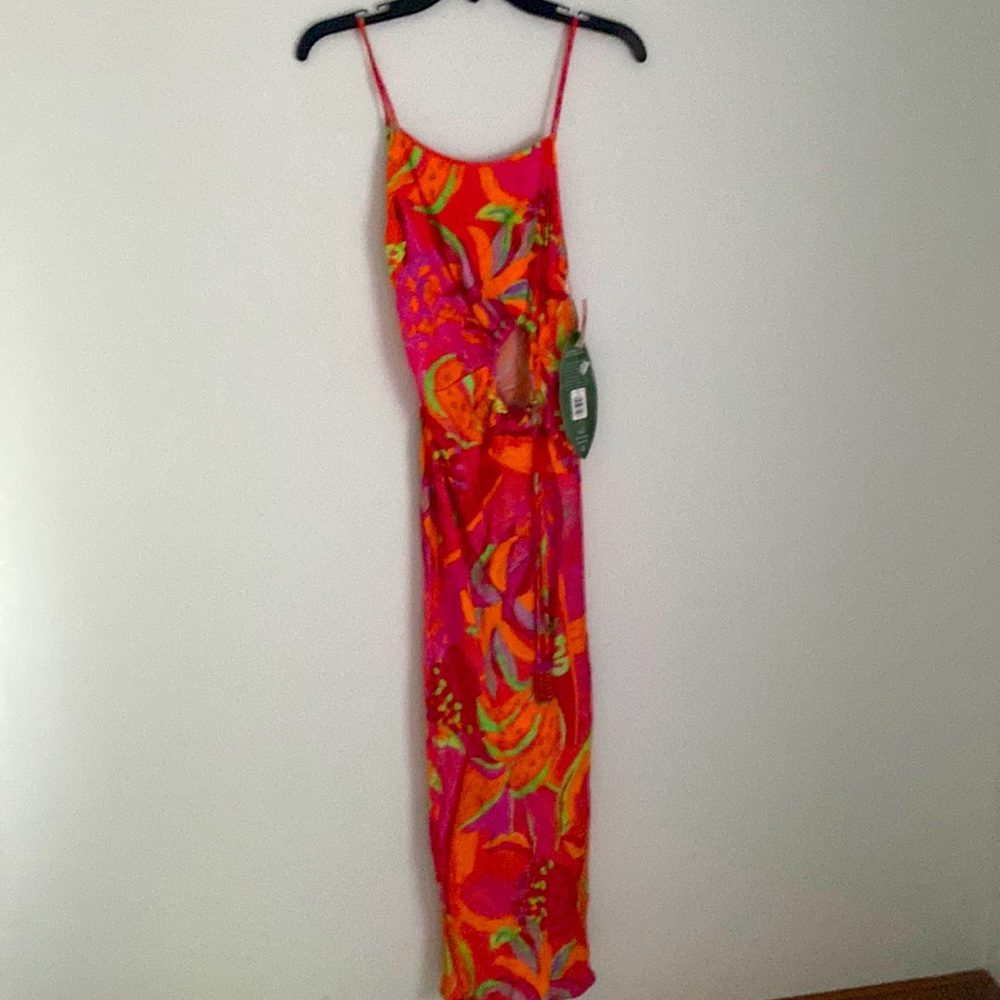 Farm Rio Fruit Brush Cutout MIDI Dress NWT size small